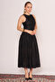 Kolsuz Maxi Boy Dantel Elbise - 3