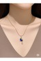 Starry Blue Opalite Moon Steel Necklace Love and Special Occasions - 3