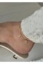Zircon Stones Gold Anklet with Hanger - 2
