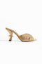 Women's Genuine Leather Heeled Slippers Camel - 2