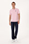Men's Regular Fit Light Pink Polo Neck Textured T-Shirt 50300127-Vr078 - 4