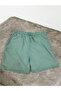 Linen Mint Green Elastic Waist Lace up Plus Size Bermuda Shorts