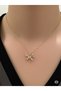 Steel Bow Detailed Gold Necklace Love and Special Occasions - 2
