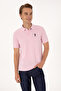 Men's Regular Fit Light Pink Polo Neck Textured T-Shirt 50300127-Vr078