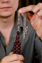 Şahin Ağa Series Antique Original New Crimped Amber Heavy Silver Design Prayer Beads - 8