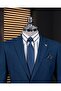 Italian Style Slim Fit Mono Collar Men's Single Jacket Navy Blue T14306 - 2
