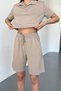 Women's Modal Fabric Seasonal Shorts Set - Beige - 3
