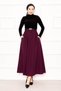 Pocket Detailed Sports Terry Cotton Skirt Burgundy - 3