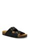 Mendy Lth Fx Buckled Side Written Suvet Nubuck Slippers - 2