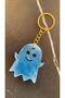 Turquoise Blue Colored Gold Accessory Ghost Shape Keychain Handmade Epoxy Gift - 8