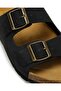 Mendy Lth Fx Buckled Side Written Suvet Nubuck Slippers - 7