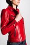 Malartic Women's Slimfit Genuine Leather Coat B.Red - 5