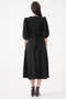 New Season Stretch Fabric Double Breasted Collar Stone Belt Design Women's Midi Dress 3602 - 3