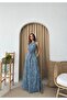 Patterned Flared Belted Design Jumpsuit