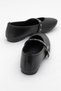 Women's Single-Piece Buckle Ballerina Ballerina Black - 4