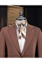 Italian Style Slim Fit Mono Lapel Jacket Pants Suit Brown T14012 - 2