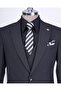 Italian Style Jacket Vest Pants Suit Black T12803 - 2