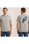 Stone Color Men's Back Printed Cotton Tshirt - 2