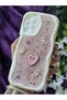 Samsung Galaxy A13 Compatible Stylish Phone Case with Heart Pink Glitter Pearl and Ribbon Detail - 5