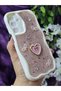 Samsung Galaxy A17 Compatible Stylish Phone Case with Heart-Shaped Pink Glitter Pearls and Ribbon Detail - 5