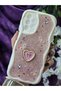 Samsung Galaxy A23 Compatible Stylish Phone Case with Heart Pink Glitter Pearl and Ribbon Detail