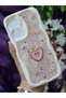 Realme C55 Compatible Stylish Phone Case with Heart Pink Glitter Pearl and Ribbon Detail - 5