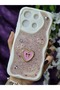 Xiaomi Redmi Note 13 Compatible Stylish Phone Case with Heart Pink Glitter Pearl and Ribbon Detail