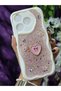 Realme C63 and Realme C61 Compatible Heart Pink Glitter Pearl and Ribbon Detailed Phone Case - 7