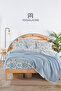 100% Cotton Oslo Double Blue Pique Set (Elastic Sheet, Pique, Pillow Case)