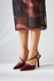 Marta Burgundy Patent Leather Closed Toe Women's Heeled Shoes