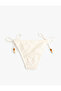 Beaded Embroidered Bikini Bottom with Drawstrings on the Sides - 3