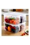 4-Piece Fridge Plastic Food Storage Containers With Lids And Handle Plastic Kitchen Refrigerator