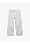 Cotton Striped Wide Leg Jeans