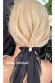 Luxury Design Luna Black Gold Brooch Silvery Chiffon Tulle Long Tail Scarf Elastic Buckle - 3