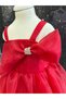 Lady's Children's Evening Dress with Thin Straps and Flower Detail - 2