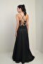 Lined Glitter Long Evening Dress with Rope Straps - 4