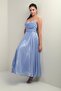 Women's Degaje Strapless Neckline Lined Organza Satin Midi Dress - 3