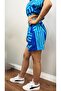 Women's Blue Waist Elastic Crop & Shorts Viscose Bottom Top Set - 3
