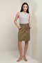 Women's Waist Belted Double Breasted Lyocell Short Skirt - 2