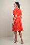 Women's Double Breasted Neckline Flounce Sleeves Lined Chiffon Dress - 4
