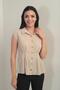 Women's Pleated Waist Sleeveless Shirt - 3