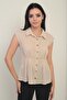 Women's Pleated Waist Sleeveless Shirt