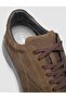 100% Genuine Leather Khaki Suede Lace-Up Men's Sports Shoes - 6