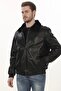 Men's Winter Style Derimont Jacket Black Genuine Lambskin Bomber Model Men's Coats - 2