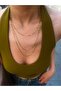 Steel 3 Row Ring Necklace - 2