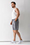 Men's Adjustable Waist Double Pocket Shorts Gray - 9239 - 3