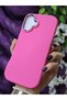 Matte Fuchsia Silicone Case with Metal Camera Frame Compatible with iPhone 16 Plus - 4
