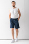 Men's Adjustable Waist Double Pocket Shorts Navy Blue - 9239 - 3