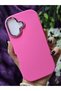 Matte Fuchsia Silicone Case with Metal Camera Frame Compatible with iPhone 16 - 6