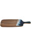 Wooden Serving Tray Alsaif Gallery, 1.5×18×43.2 cm, Rectangular Wave Design, Handle - Brown